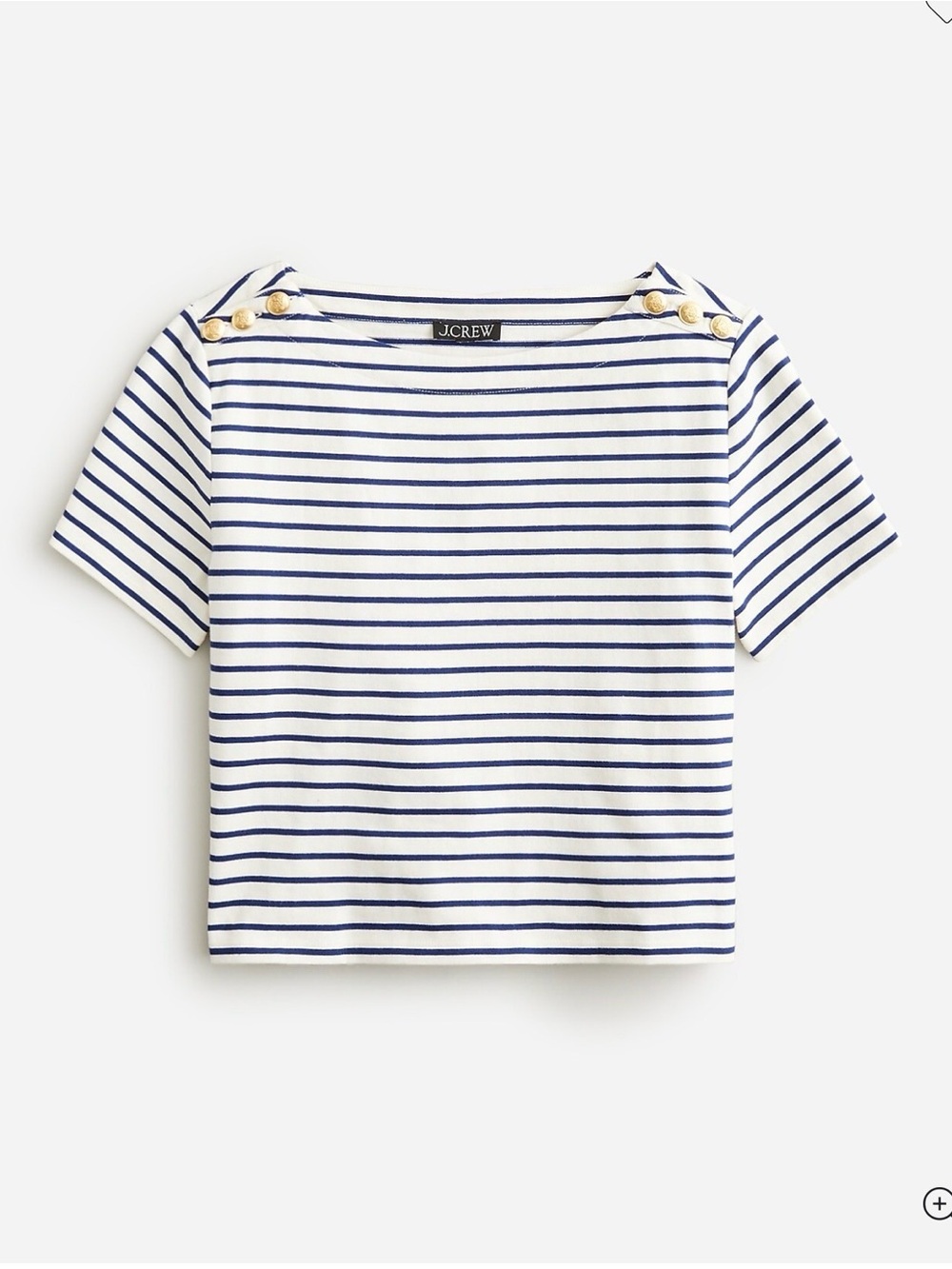 J.Crew Mariner cloth short-sleeve T-shirt with buttons in stripe